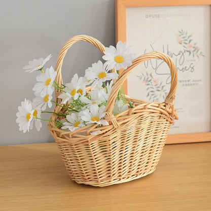 Willow Flower Girl Basket，Garden and Home Decor -Wicker Storage Basket-Natural, storage baskets, flower baskets, fruit baskets, gift baskets