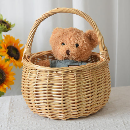 Willow Flower Girl Basket，Garden and Home Decor -Wicker Storage Basket-Natural, storage baskets, flower baskets, fruit baskets, gift baskets