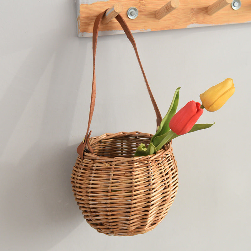 Willow Flower Girl Basket，Garden and Home Decor -Wicker Storage Basket-Natural, storage baskets, flower baskets, fruit baskets, gift baskets