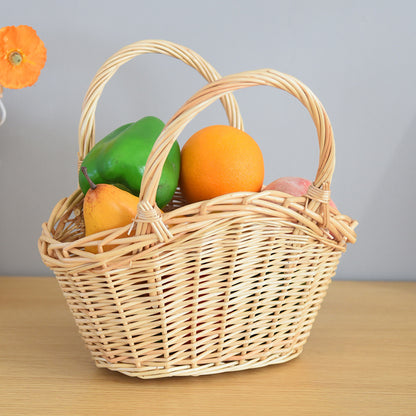 Willow Flower Girl Basket，Garden and Home Decor -Wicker Storage Basket-Natural, storage baskets, flower baskets, fruit baskets, gift baskets