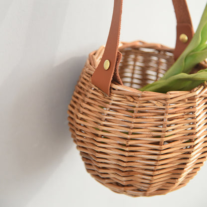 Willow Flower Girl Basket，Garden and Home Decor -Wicker Storage Basket-Natural, storage baskets, flower baskets, fruit baskets, gift baskets